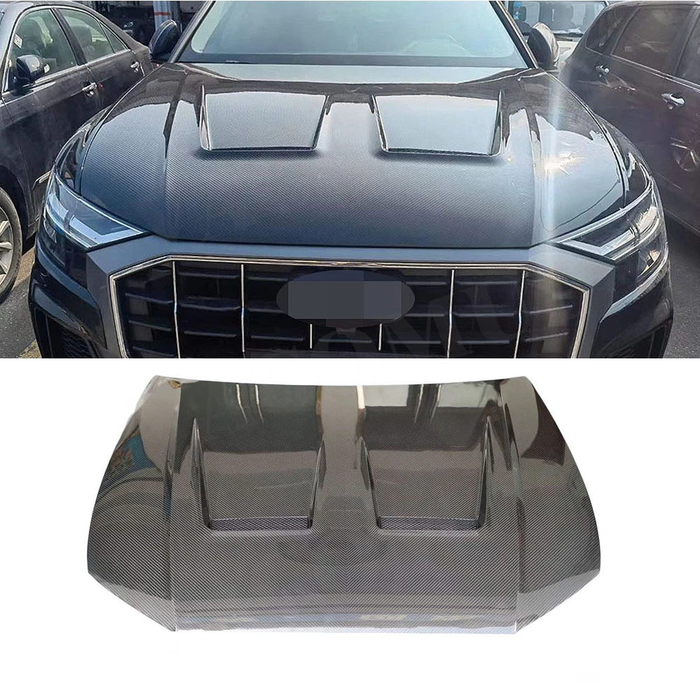 

For Audi Q8 SQ8 RSQ8 2019-2023 Dry Carbon Fiber Engine Bonnet Hood Cover Body Kit Car Styling FRP Black Car Styling Carbon Fiber