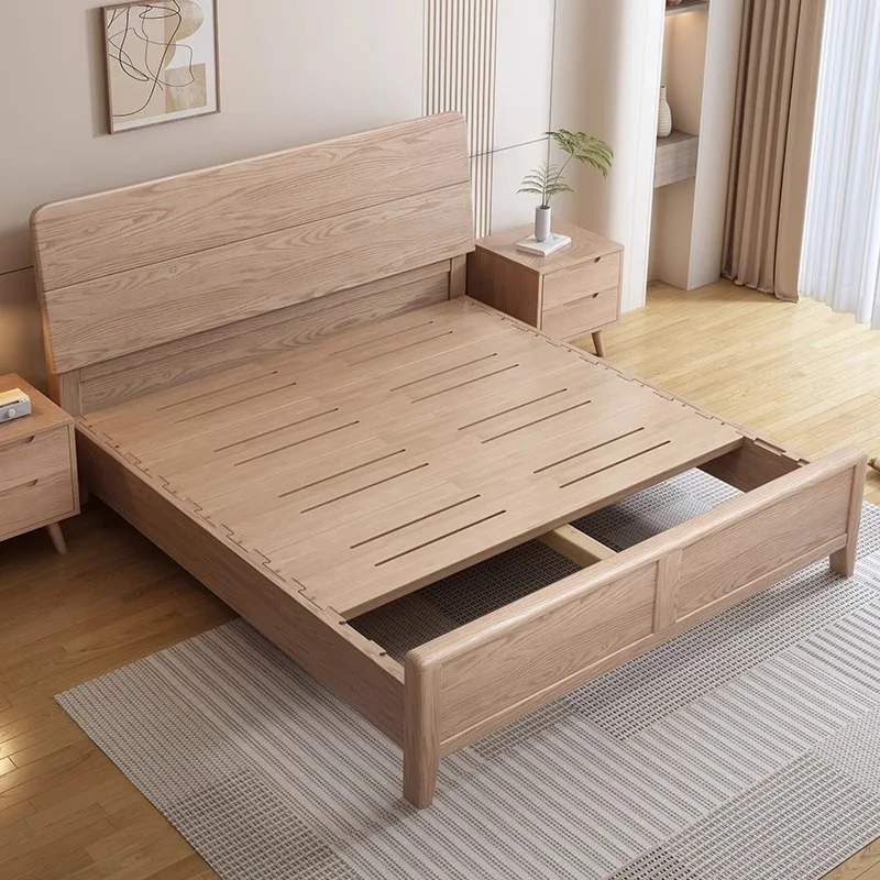 

Ash wood solid wood Nordic home master 1.5 meters double wedding simple hotel bedroom 1.8 meters large
