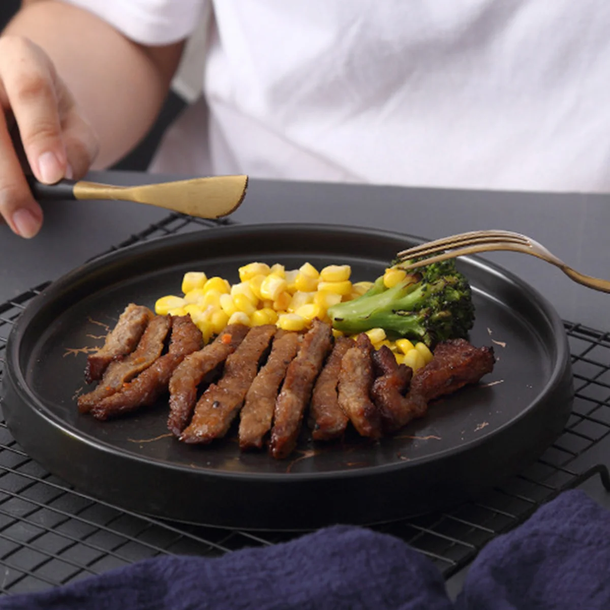 

Marble Jewelry Dish Wedding Ring Plate Dessert Ceramic Trinket Tray Gold Display Black Round