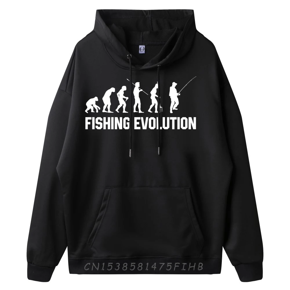 Fishing Funny Fisher Fish Evolution Father New Hoodies Male Men's Polyester Fiber Hoodie Halloween