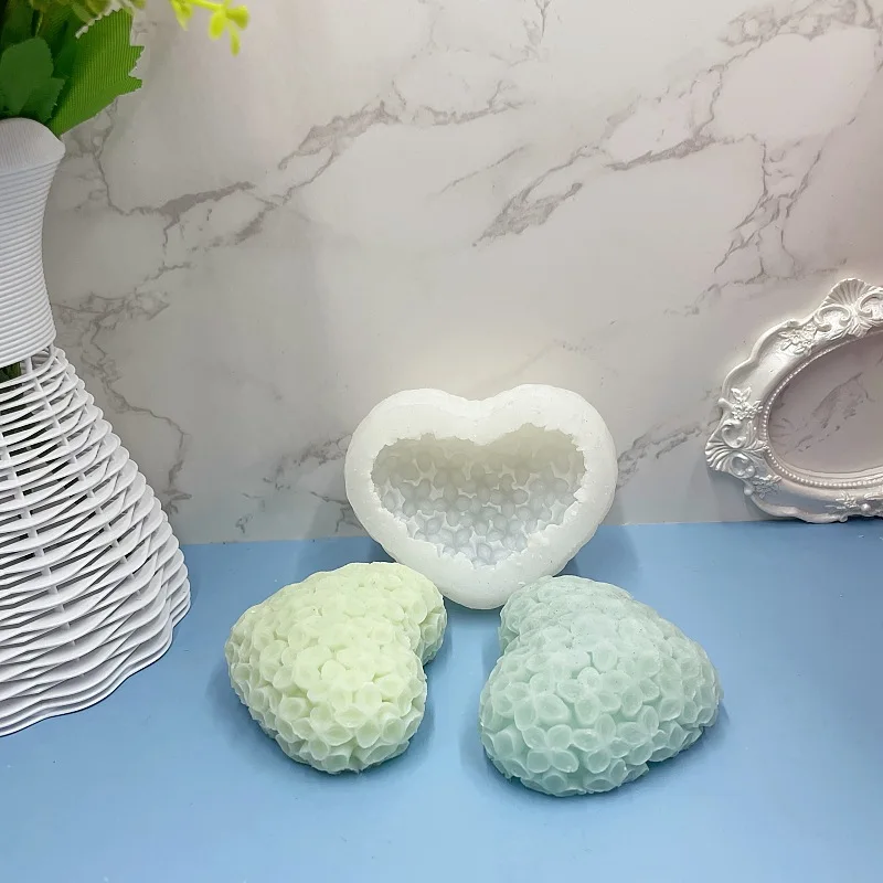 diy Valentine's Day Love Heart Flowers Modeling Aromatherapy Candle Making Tools Chocolate Mousse Cake Silicone Mold