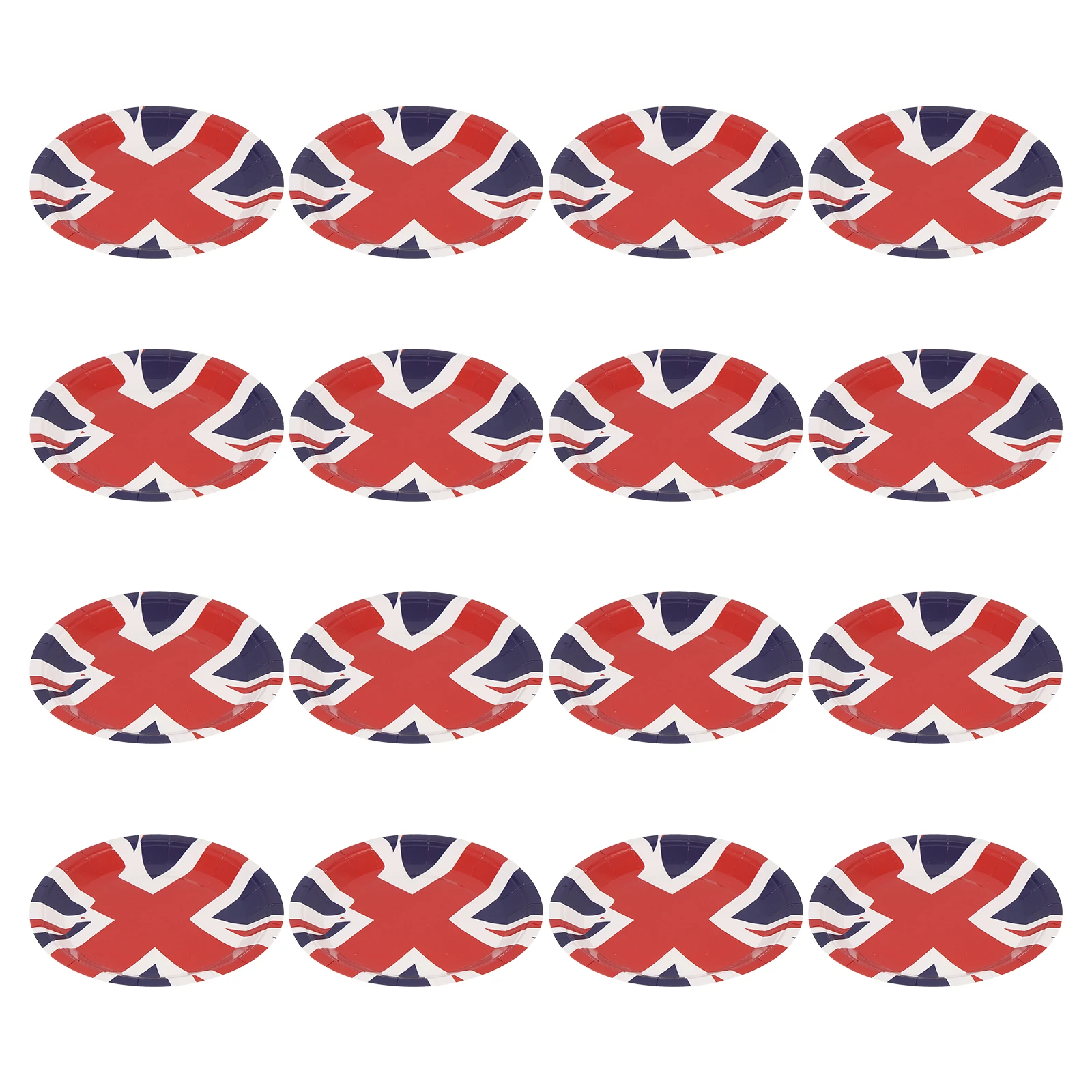 

16pcs UK Paper Flag Design Party Decorations Disposable Cake Plates Home Use Lightweight Portable Cake Plates
