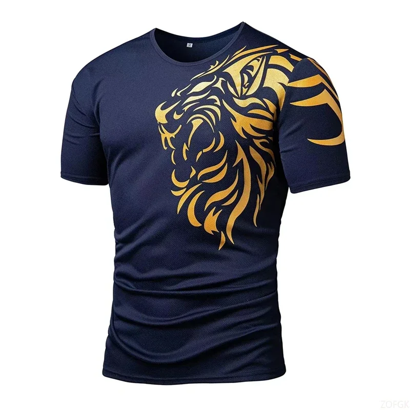 

Tiger T-shirt Fashion 3d Print Male Short Sleeve Street T Shirts Casual Sportwear Oversized O Neck Top Summer Retro Men Clothing
