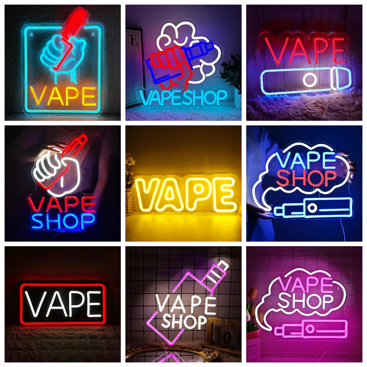 Vaping Store - Lampu LED Neon yang Dapat Diredupkan