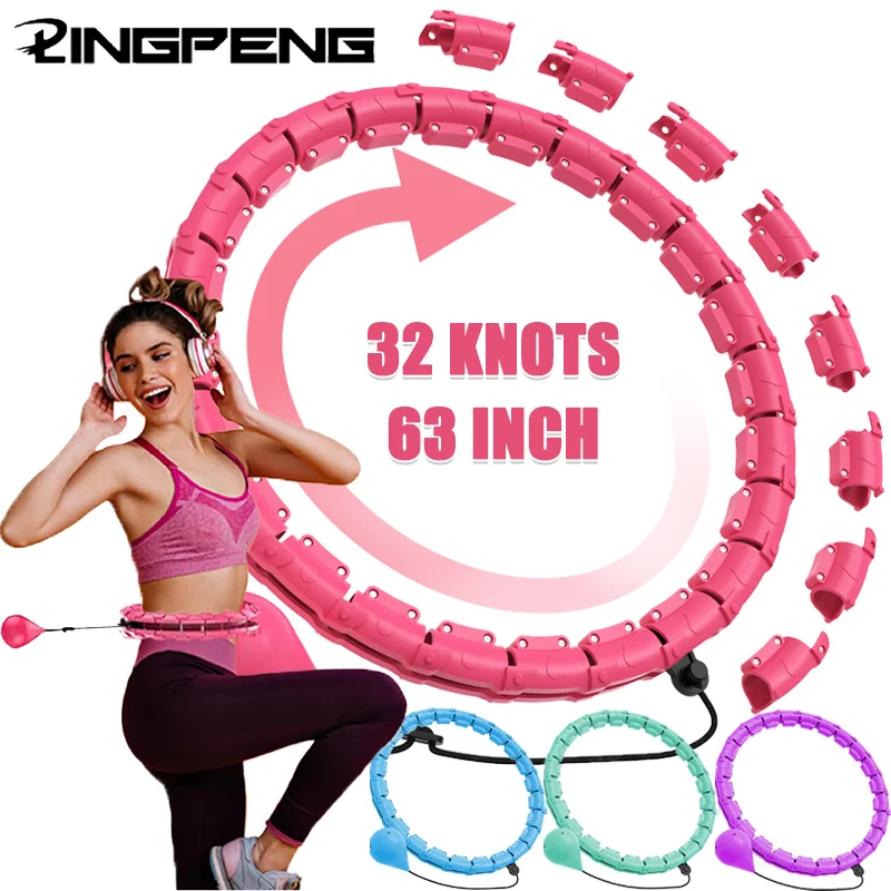 Gewichteter Übungs reifen für Erwachsene Gewichts verlust Knoten Infinity Fitness Hoop mit zusätzlichen Gliedern 2 in 1 verstellbar und abnehmbar