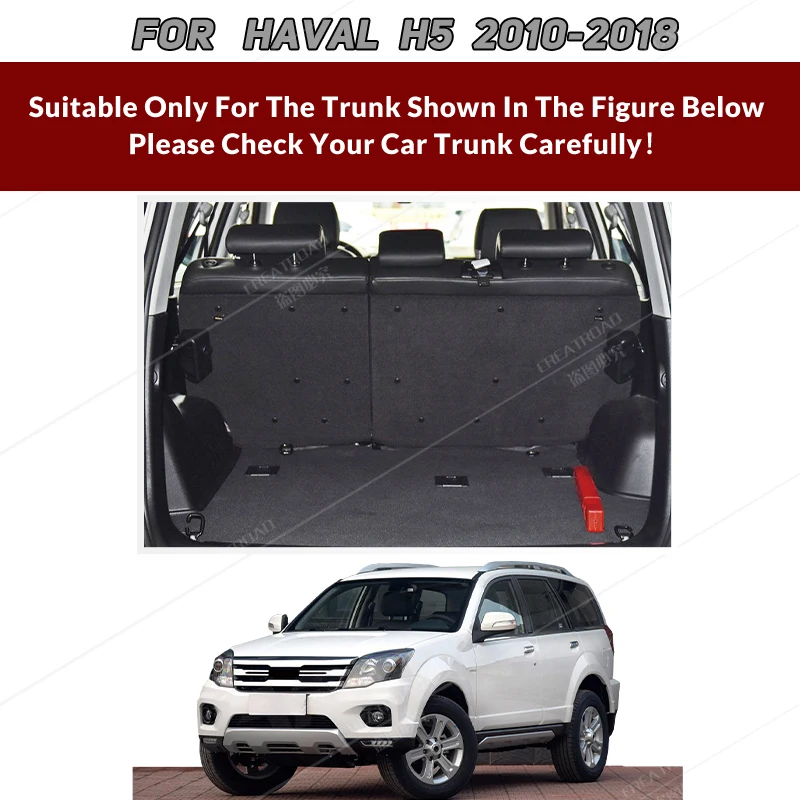 Auto Full Coverage Trunk Mat For HAVAL H5 2010-2018 17 16 15 14 13 12 11 Car Boot Cover Pad Interior Protector Accessories