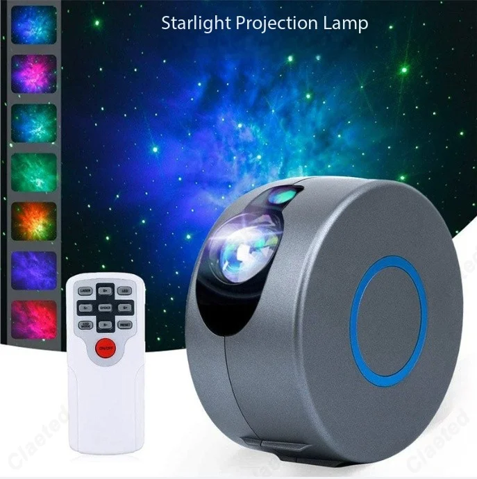 LED Rotating Starry Sky Projection Lamp Colorful 3D Nebula Dream Starry Sky Remote Control Projection