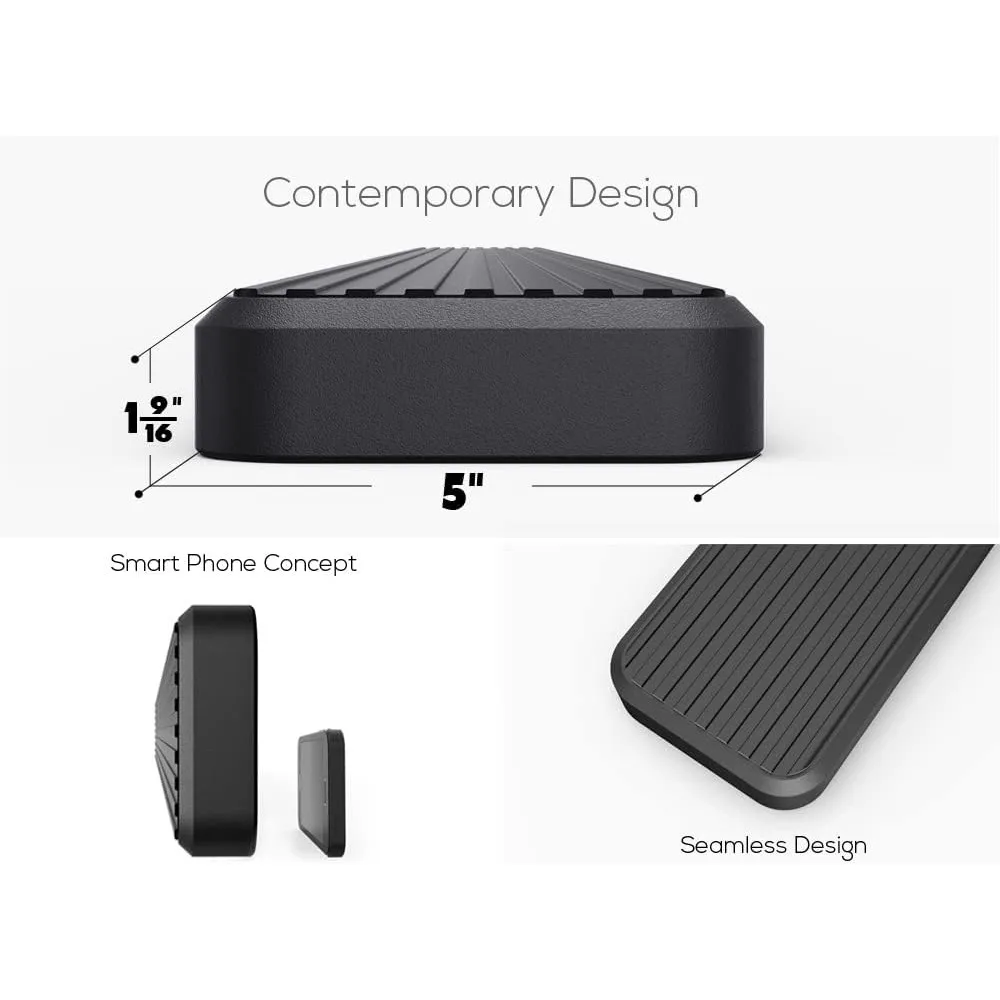 لوحات الجري مقاس 5 بوصات باللون الأسود غير اللامع متوافقة مع Toyota Tundra 2022-2025 CrewMax من الفولاذ المقاوم للصدأ (جانب خطوات جانبية لقضبان Nerf