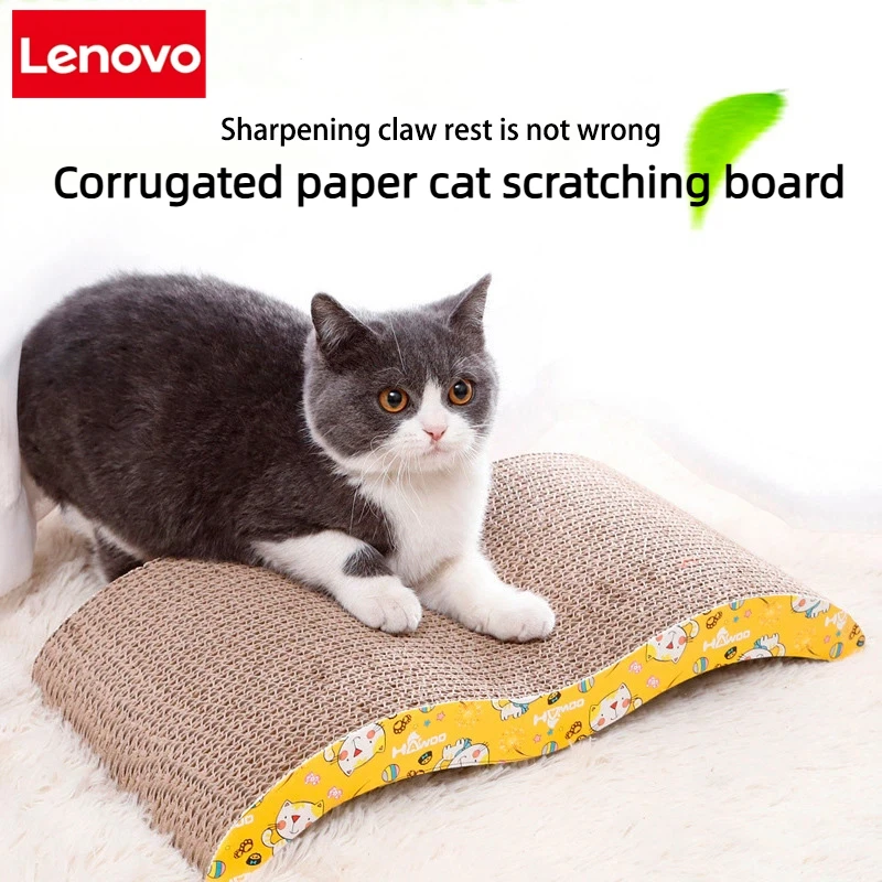 Arranhador para Gatos Lenovo Cattoys: Tábua de Papelão Ondulado Resistente a Arranhões, Brinquedo para Gatos, Cama e Almofada para Sofá