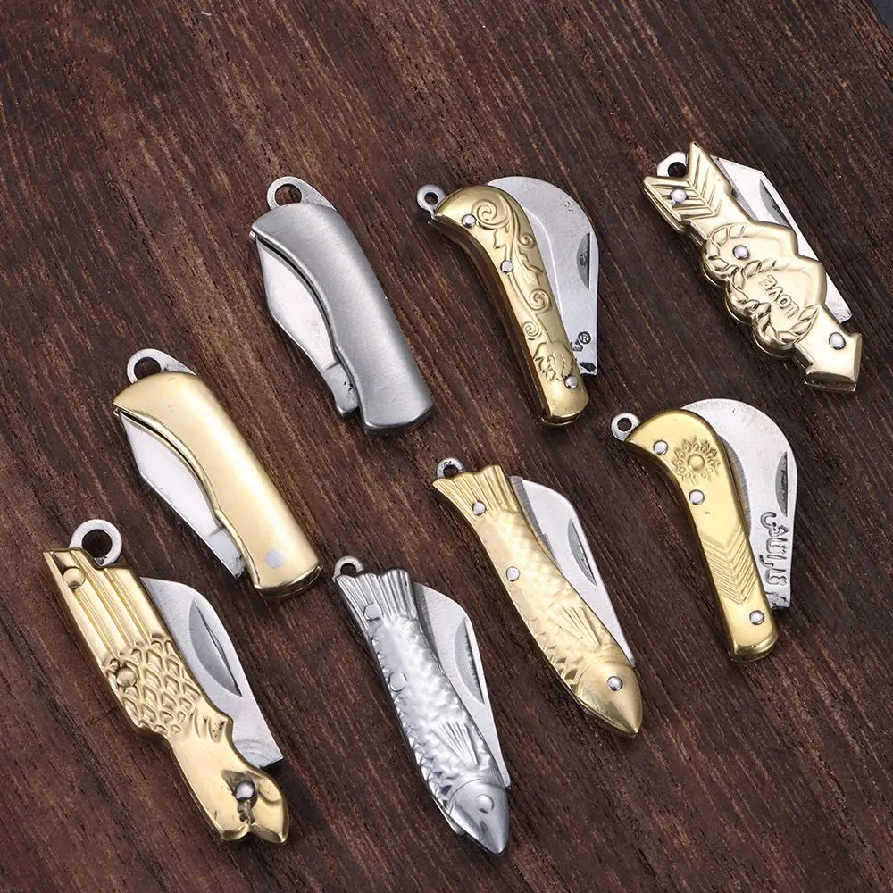 Mini Folding Knife Keychain Multifunction Stainless Steel Carton Opener Paring Knife Portable Pocket Knife Self Defense Tools view 4