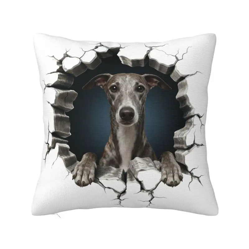 Breaking Through Greyhound Throw Pillow Case 66*66cm Home Decoration Dog Lover Cushion Cover Square Polyester Pillowcase