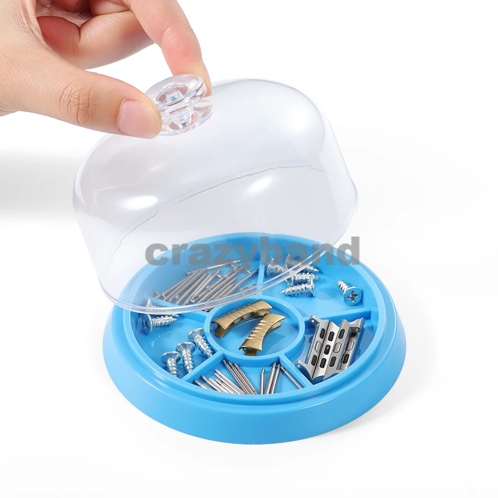 Watchmakers Moistureproof Holder Tray Storage Box Protector 6 Slots Parts Watch Movement Dust Cover Watch Movement Repair Tools