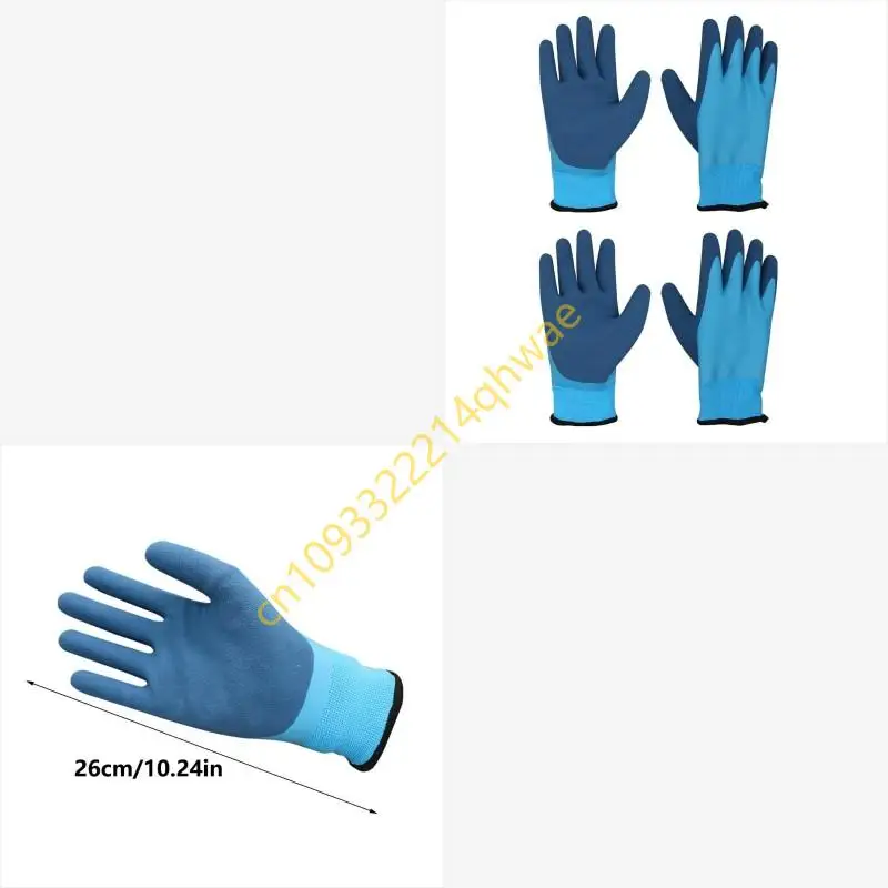 

1 Pair/2 Pair Double Latex Coated Anti Slip Grip Freezer Gloves for Men Women