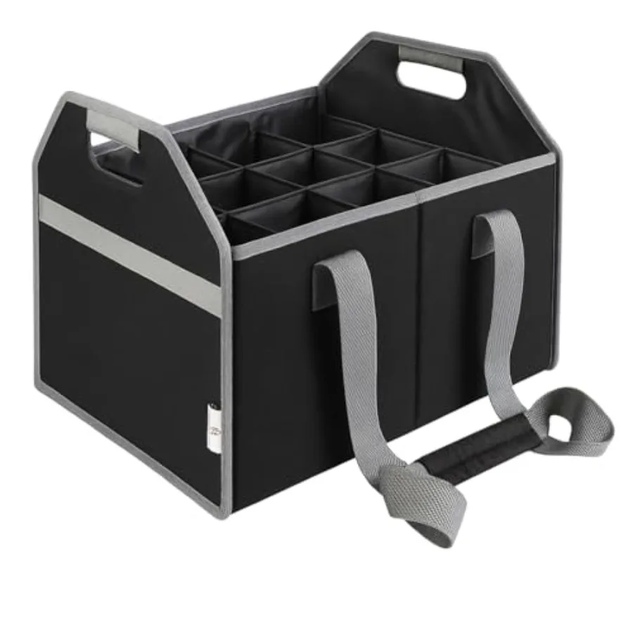 Portador de Botellas de Vino Plegable y Reutilizable con Correa para Licores, Champán, Cerveza, Vasos, Almacenamiento, Compras y Viajes (12 Botellas)