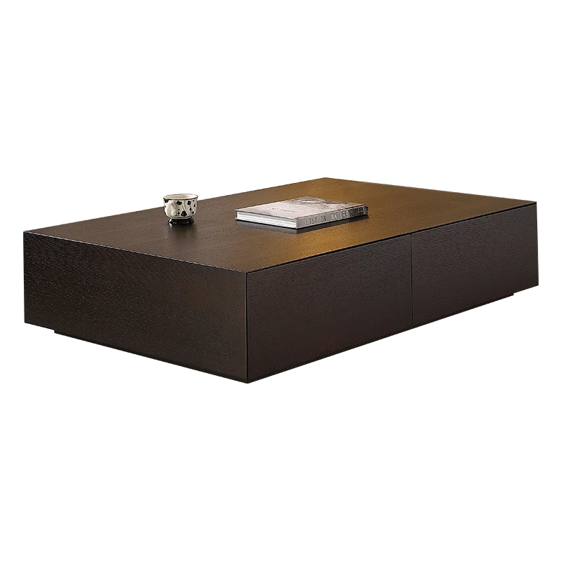 

Designer smoked wood coffee table Italian light luxury modern simple rectangular creative minimalist small apartment