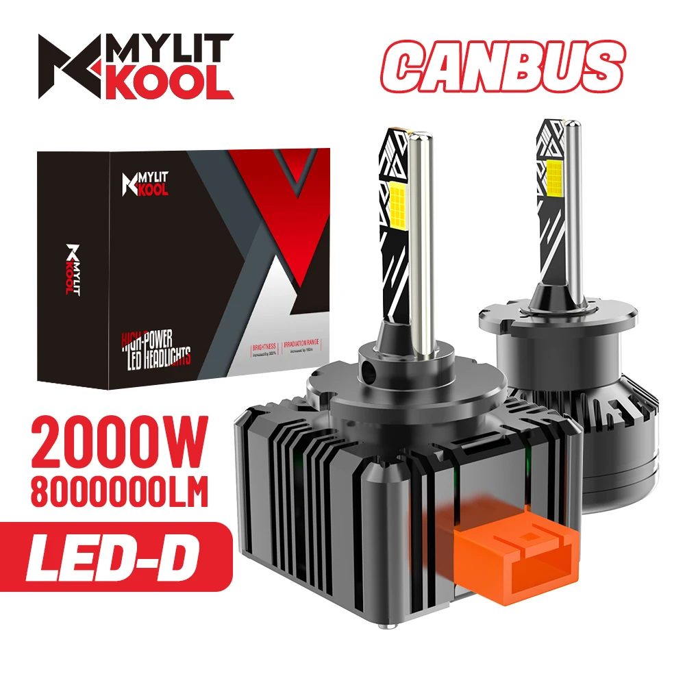 

D2S D4S D1S D3S Car LED Headlight 360 LED HID Canbus 2000W Xenon Replacement Bulbs Turbo Car Lamp Motorcycle Light Plug and Play