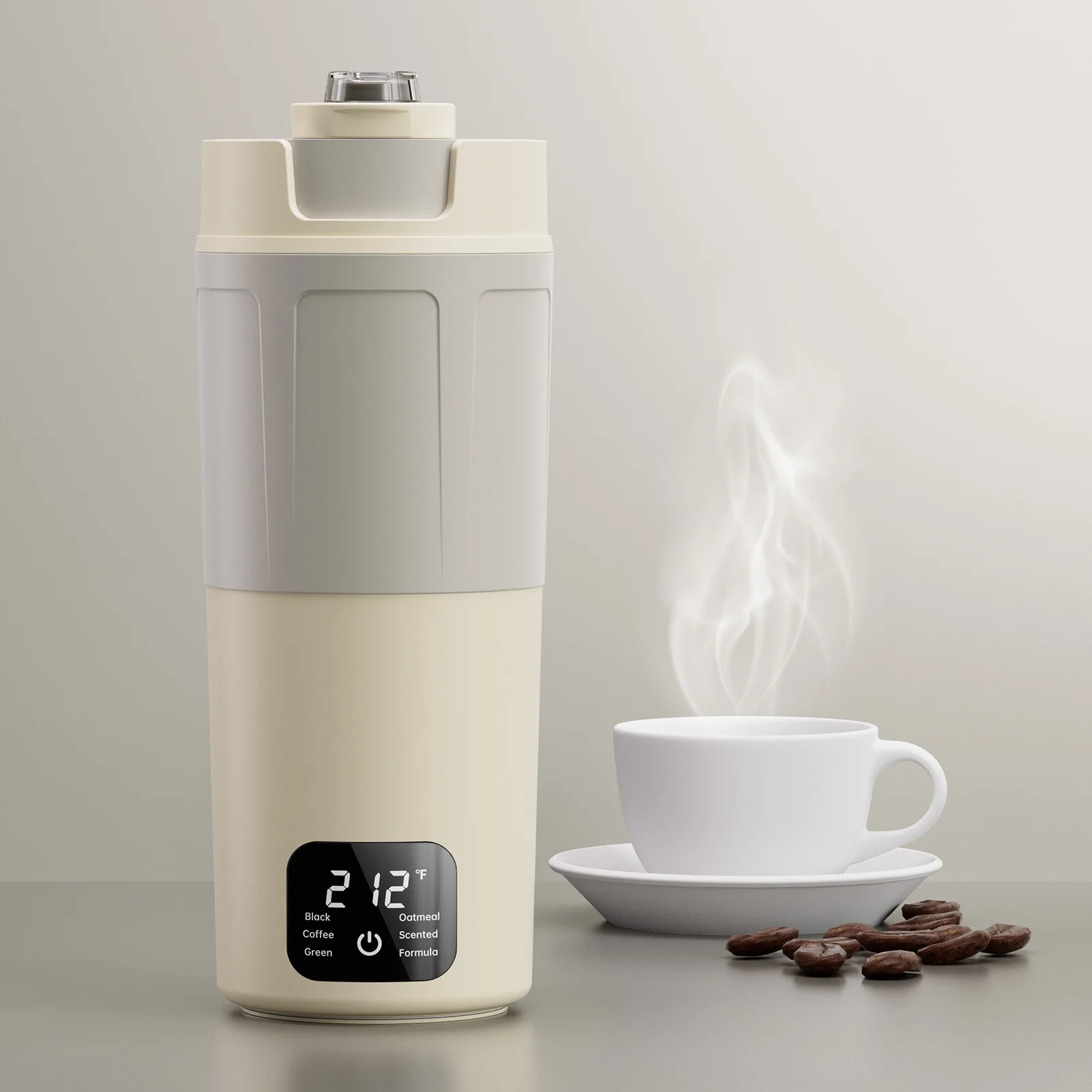 

Portable Electric Kettle 550ml with LCD Display Stainless Steel Water Boiler Dual Voltage 6 Temperature Settings Auto Shut off