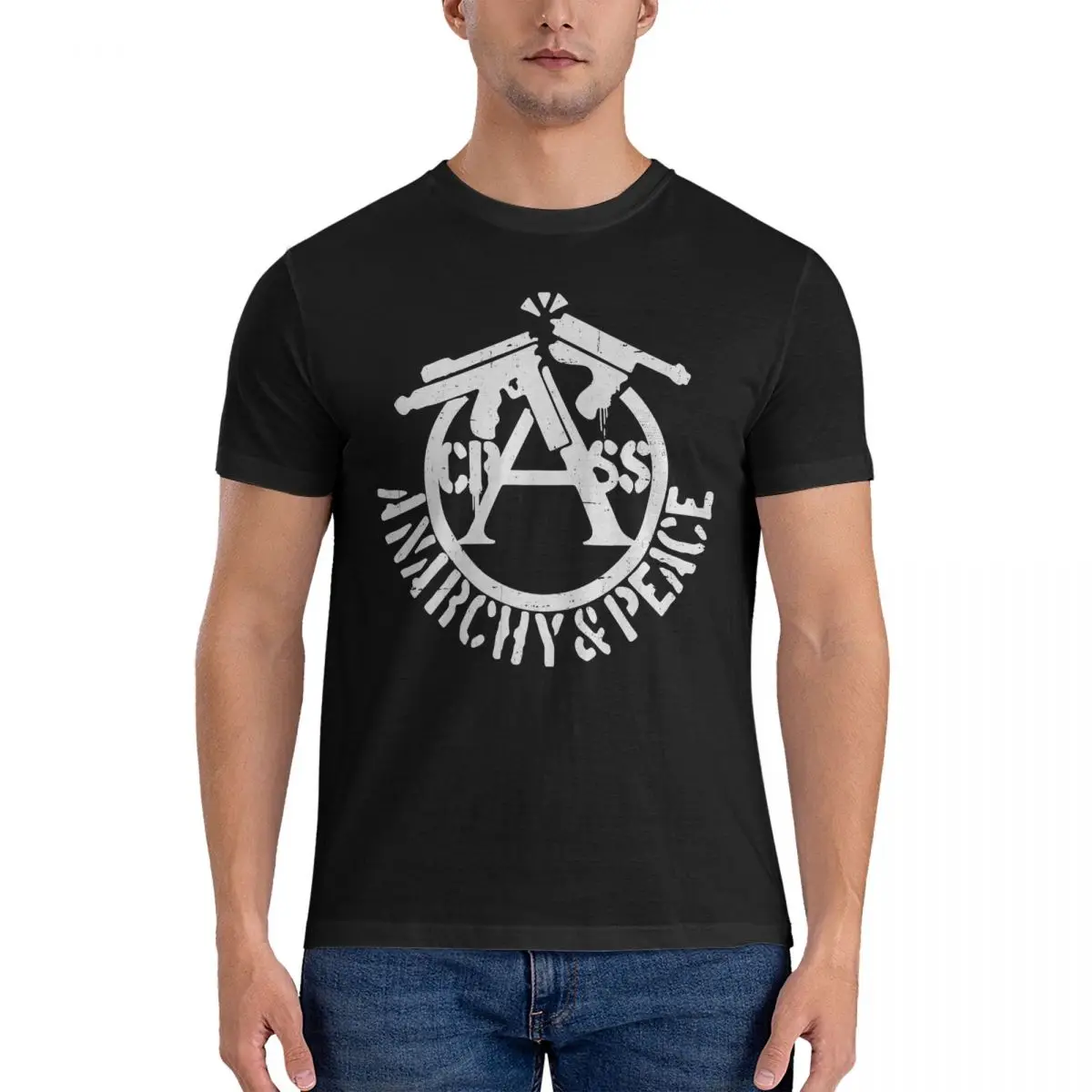 Men's Crass And Peace T Shirts Anarchy Pure Cotton Clothing Amazing Short Sleeve Crewneck Tees Summer T-Shirts