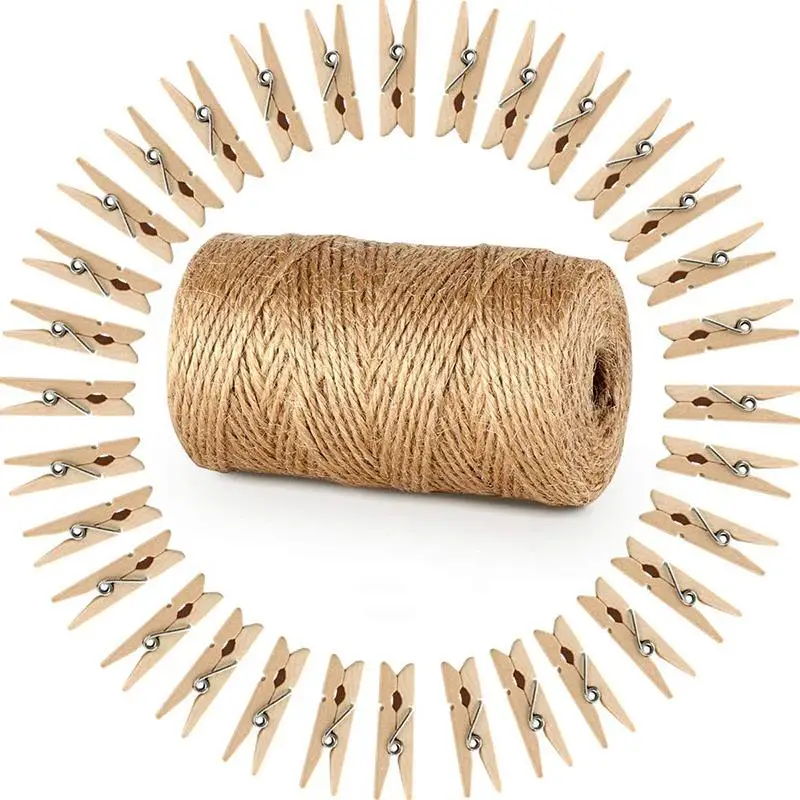 Cordon en jute écologique de 100 m, parfait pour l'emballage de cadeaux, la décoration de mariages et de fêtes