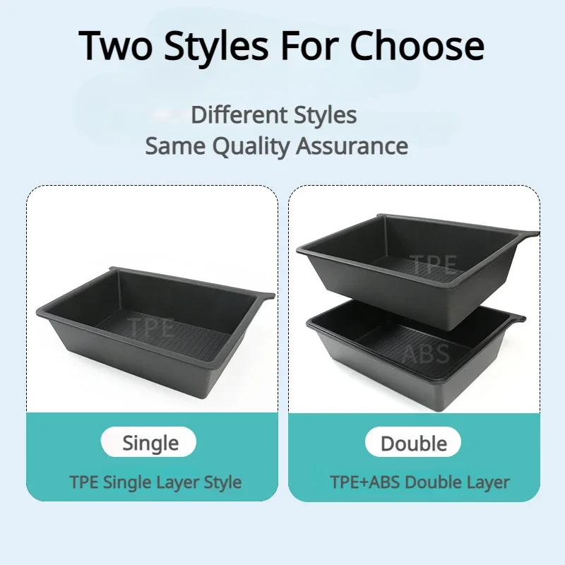 Untuk Tesla Model X 2023 Tempat Penyimpanan Geser Kursi TPE Kotak Penyimpanan Tersembunyi di Bawah Kursi Depan Aksesoris Interior Mobil