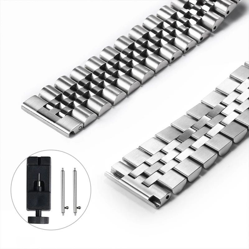 Stainless Steel Watchband for Seiko Curved Straight End Bracelet for Jubilee 18 20 22mm Quick Release Band Replacement Strap