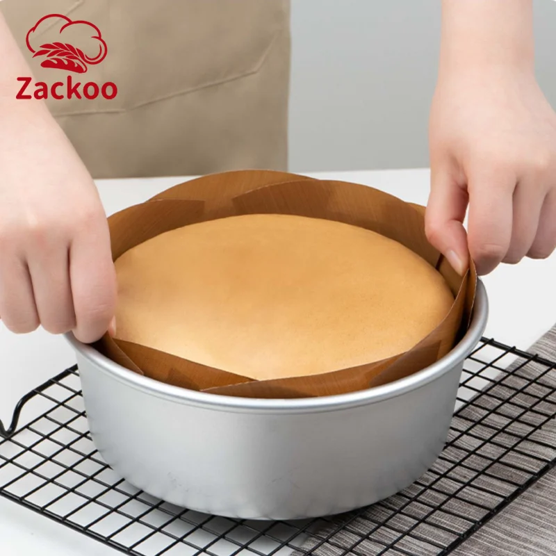 Zackoo 6/8inch Cropped Air Fryer Round Cake Oilcloth Baking Paper Mat Food Grade Reusable Easy Demoulding Mold Liner Sheet Tool