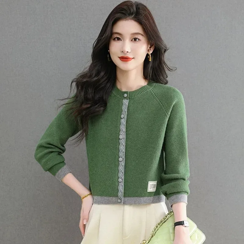 الخريف والشتاء سترة محبوكة زر بلون تنوعا النمط الأجنبي سترة سترة #2