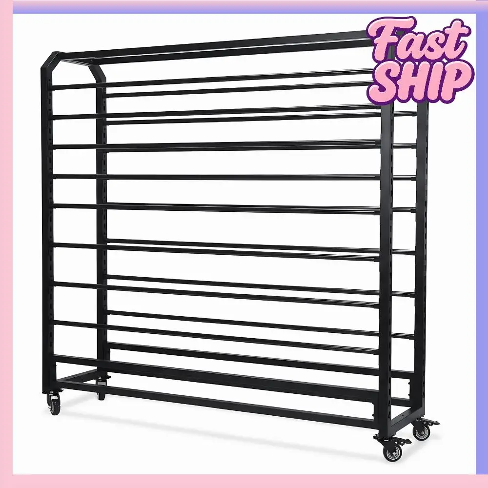 

Передвижной органайзер-держатель на 16/18 штанг с регулируемыми подвесными штангами и колесиками для рулонов бумаги, штор, обоев, скатертей