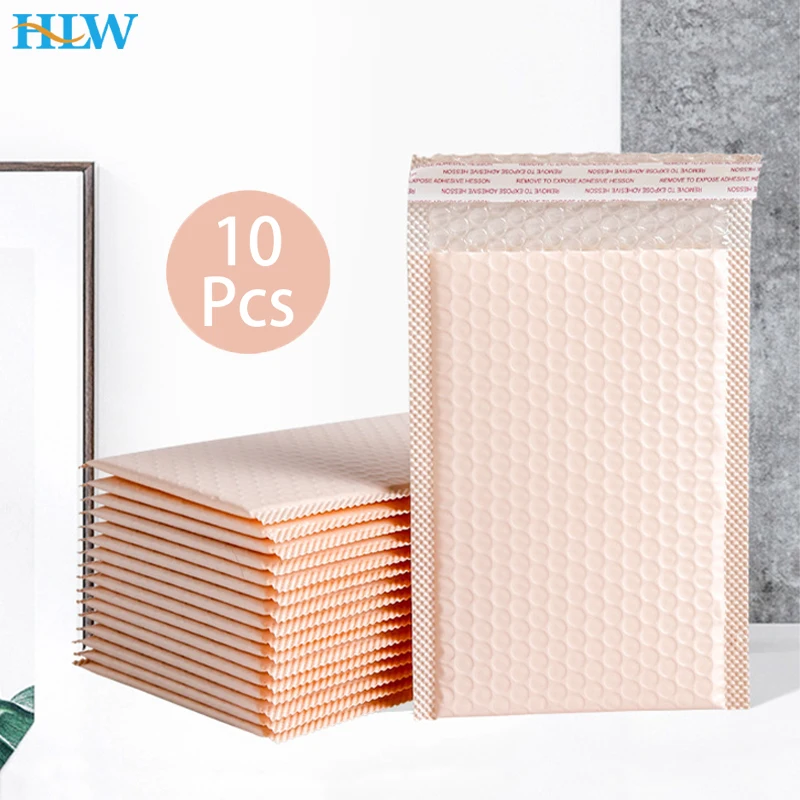 

10Pcs Pink Poly Bubble Mailers Padded Envelopes Bulk Bubble Lined Wrap Polymailer Bags for Shipping Packaging Maile Self Seal