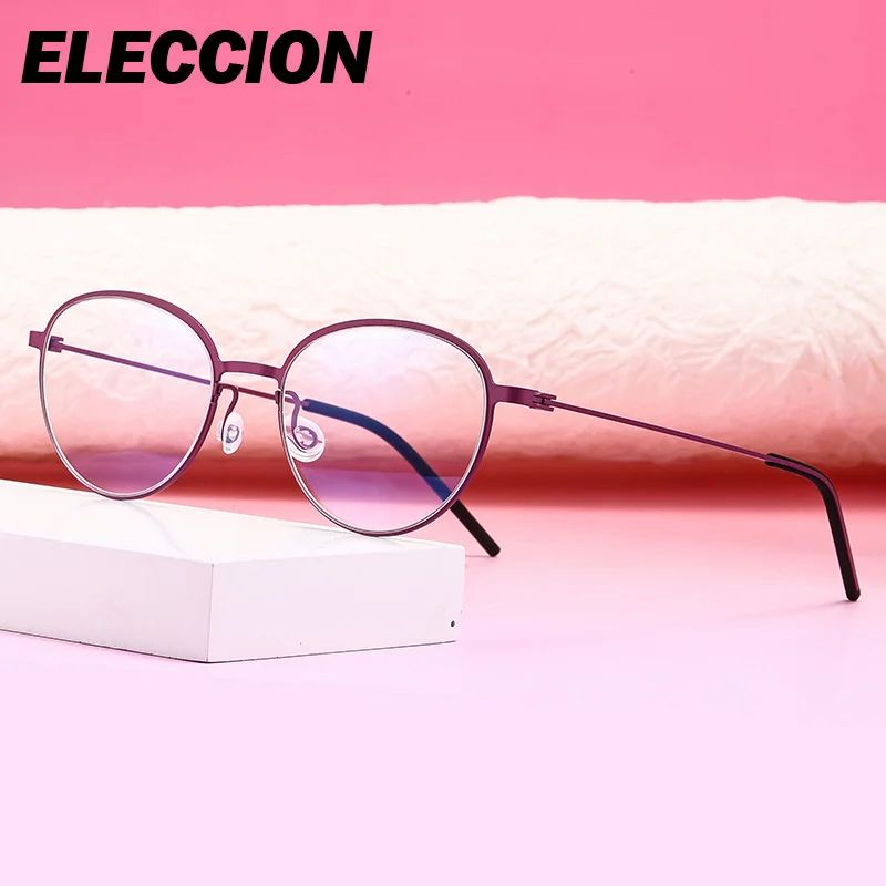 ELECCION Top Quality Reading Glasses Frame Fashion Recipe Gafas Women Ultra Light Flexible Myopic Round Optical Glasses for Lady