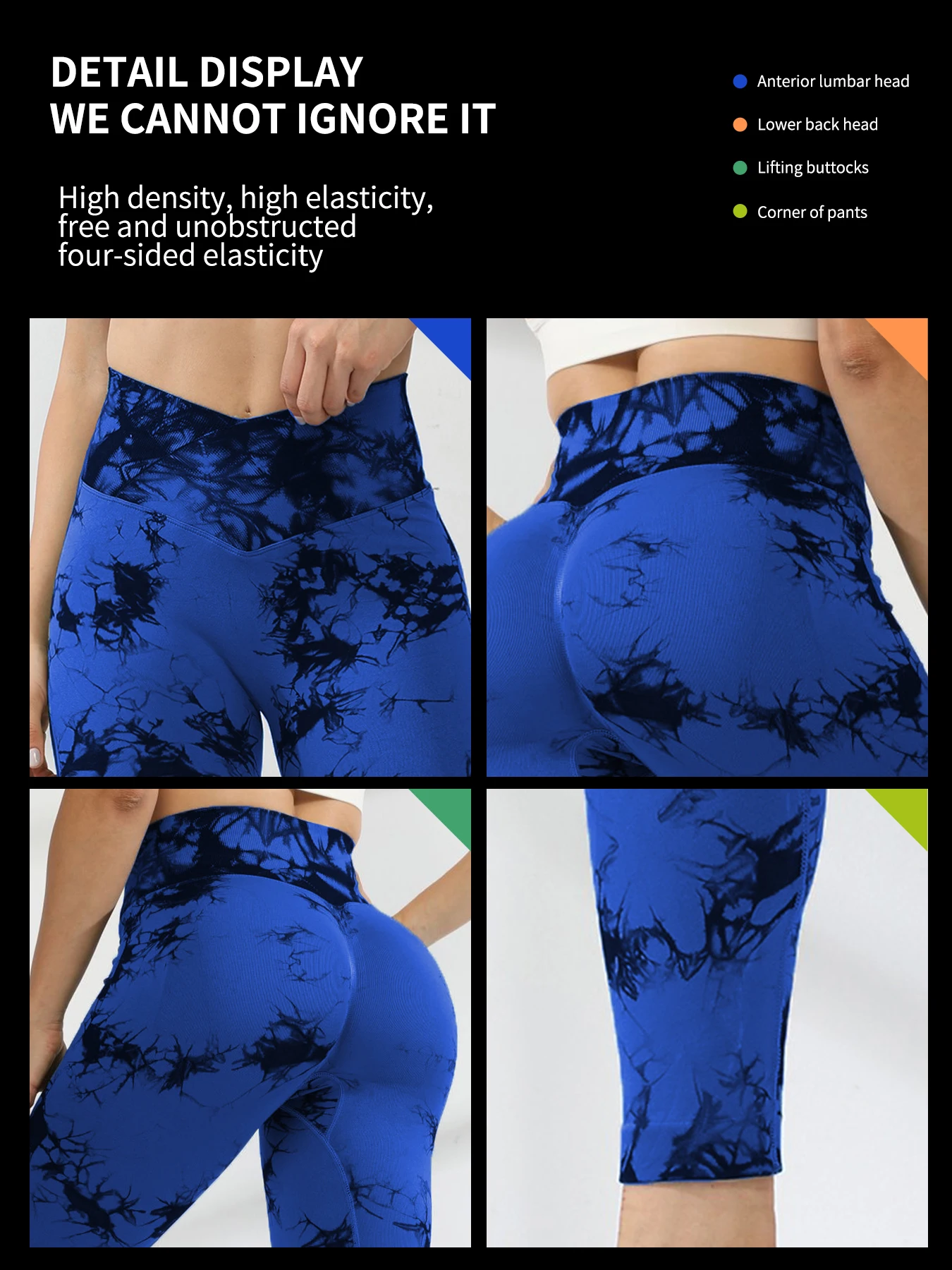 High waisted women\'s yoga pants hip lifting cross waist running, fitness pants, outdoor exercise leggings push ups bodybuilding
