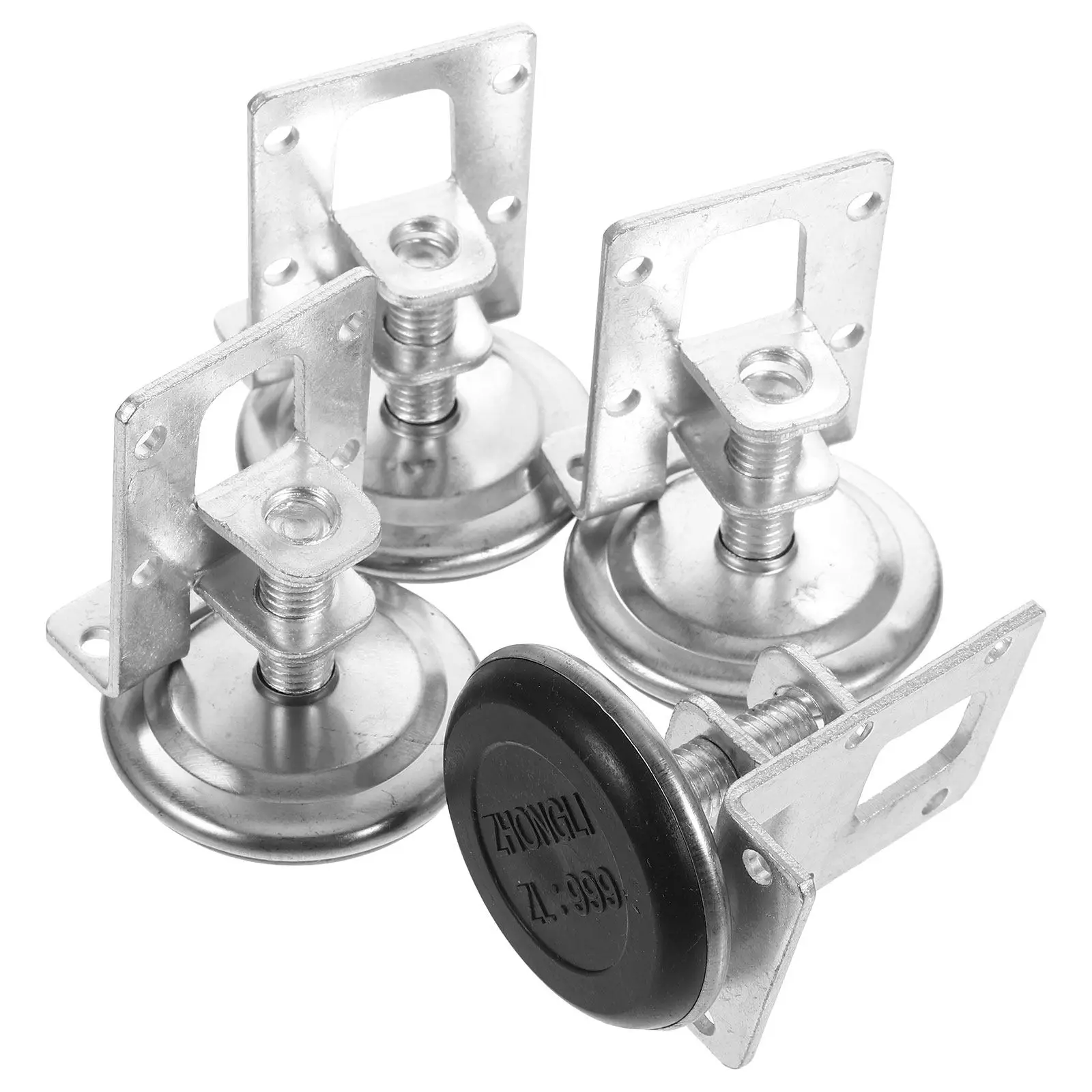 

4Pcs Adjustable Leveling Feet Heavy Duty Iron ABS Material for Furniture Cabinets Wardrobe Shelves Workbenches Table Leg