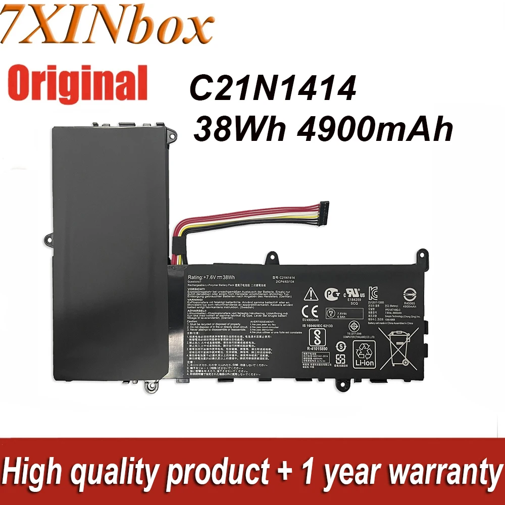 7XINbox 7.6V 38Wh C21N1414 Original Laptop Battery For Asus EeeBook X205T X205TA X205TA-BING-FD015B F205TA-FD0064TS F205TA-FD006