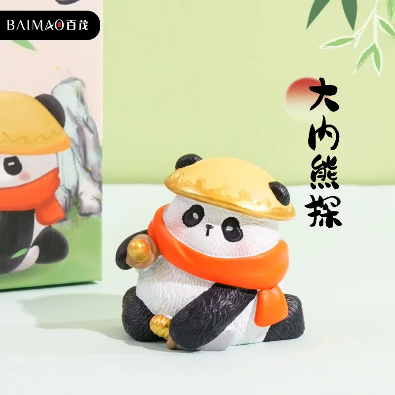 Oryginalne figurki Panda Jianghu, urocze ozdoby z żywicy do samochodu, domu i na biurko, figurki anime, prezenty na Boże Narodzenie i Nowy Rok.