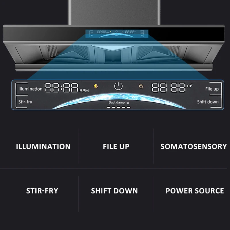 بقعة المنزلية كبيرة شفط شفاط المدى العلوي شفط T-نوع شفاط المطبخ التنظيف التلقائي شفاط المطبخ الأوروبي
