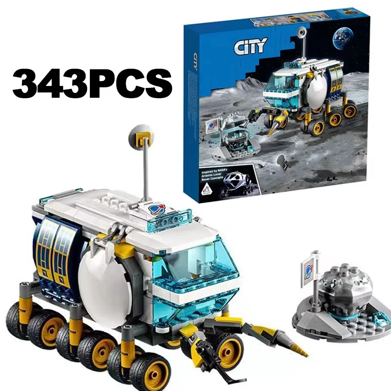 New creative city outer space lunar rover building block model astronaut model rover toy Children Adult Gifts