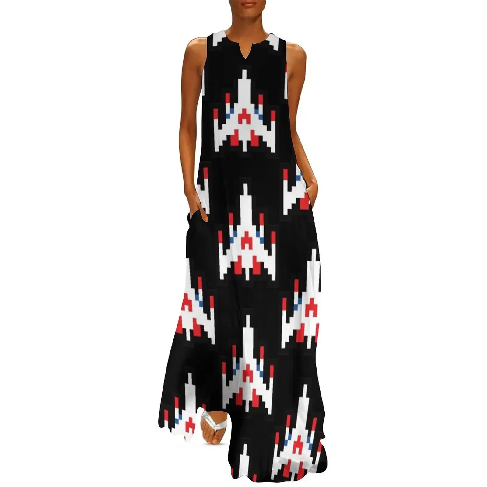 

Retro classic arcade video game spaceship Long Dress Women long dress summer dress woman 2025 fairy