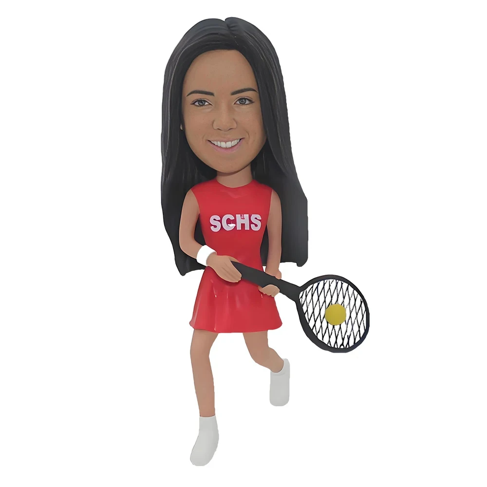 

Tennis Player Custom Bobble-Heads Figurine Customized Doll,Bobble Head Figures Handmade Personalized Sculpture Gifts