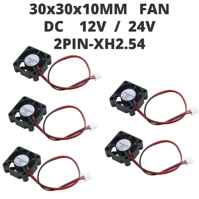 3D Printer Cooling Fan3010 with 2Pin Dupont Wire Cooler 30cm Wire DC 12V 24V Multiple Options 30*30*10mm 12V 24V Micro Fan