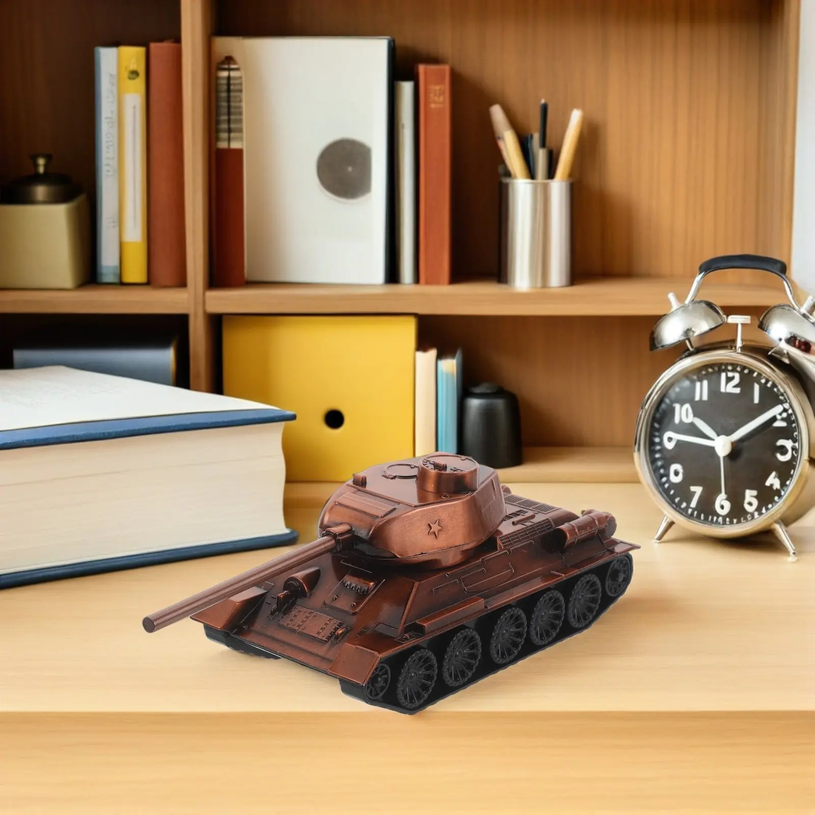 7 Inch Alloy Tank Sculpture Realistic Panzer Military Vehicle Desktop Decor Office Desk Ornament Small Statue Home Military