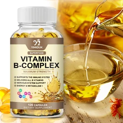 Compound Vitamin B Capsules B1 B2 B3 B5 B6 B7 B9 B12 Better Mood Assists Nervous System Health &Energy Support Supplement