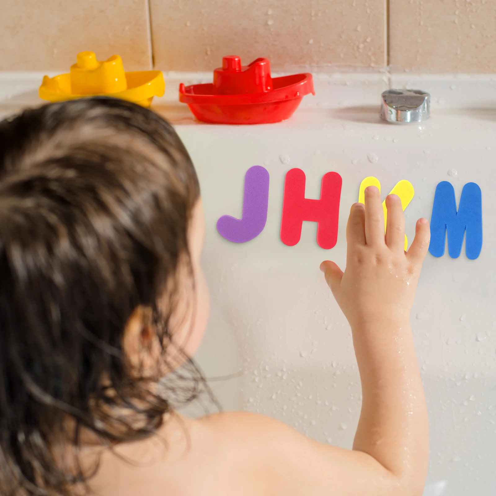 

36 Pcs Bath Letters Numbers Kids Toys Shapes Educational Bath Time Learning Stickers Safe Premium Material