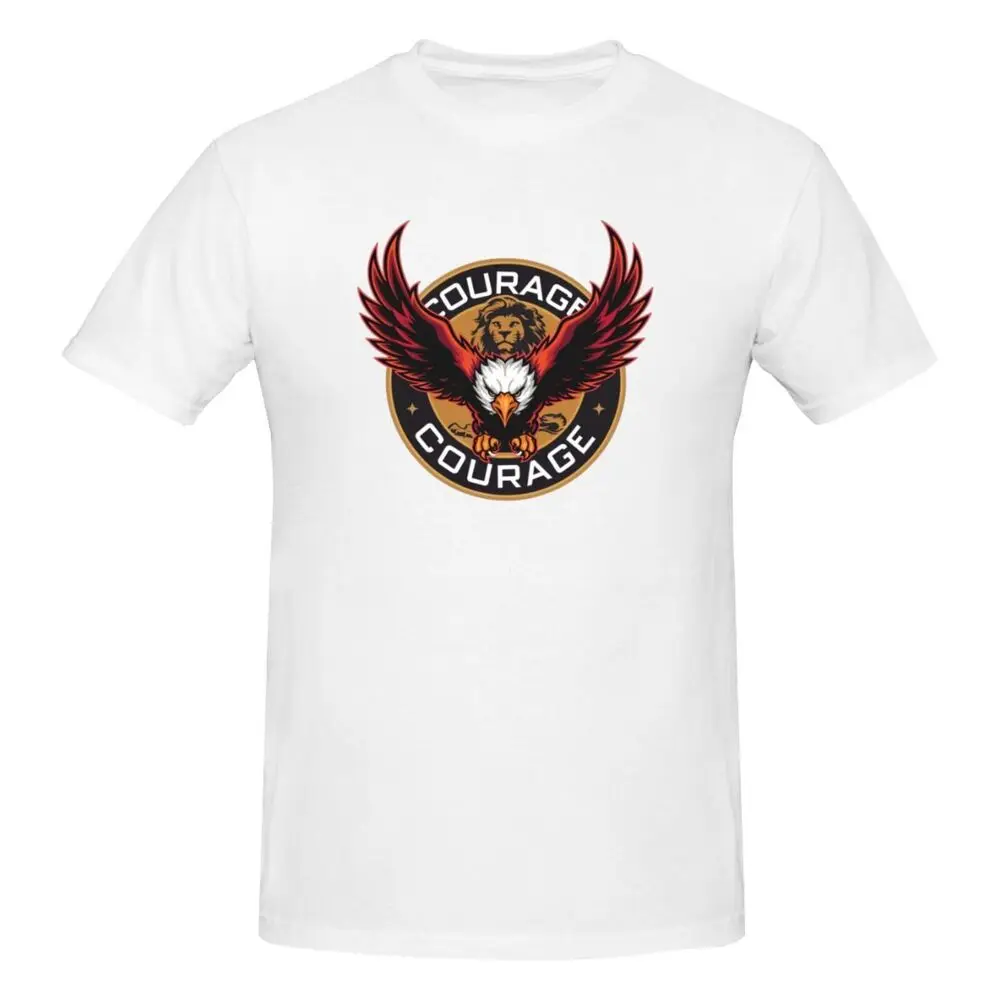 

XL Size Men's Trendy Graphic T-Shirt - Bold Eagle & Lion Design on White Men's and women's T-shirts