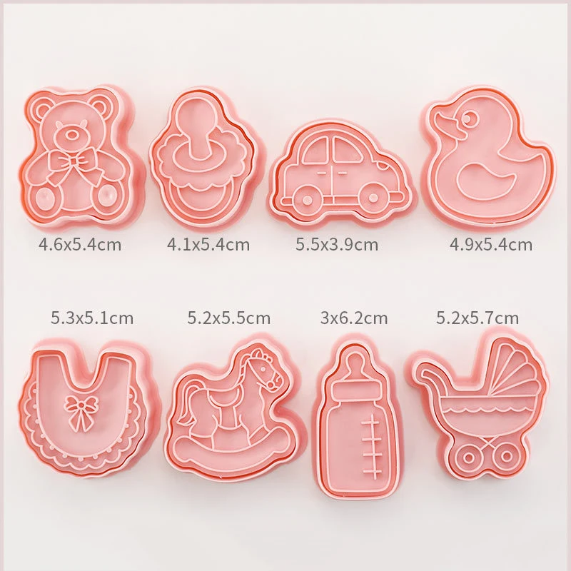 Baby 3D Toy Bear Stroller Cookie Cake Cutter Baking Mould Cookie Stamp Biscuit Mold Fondant Cake Decorating Tools Sugarcraft