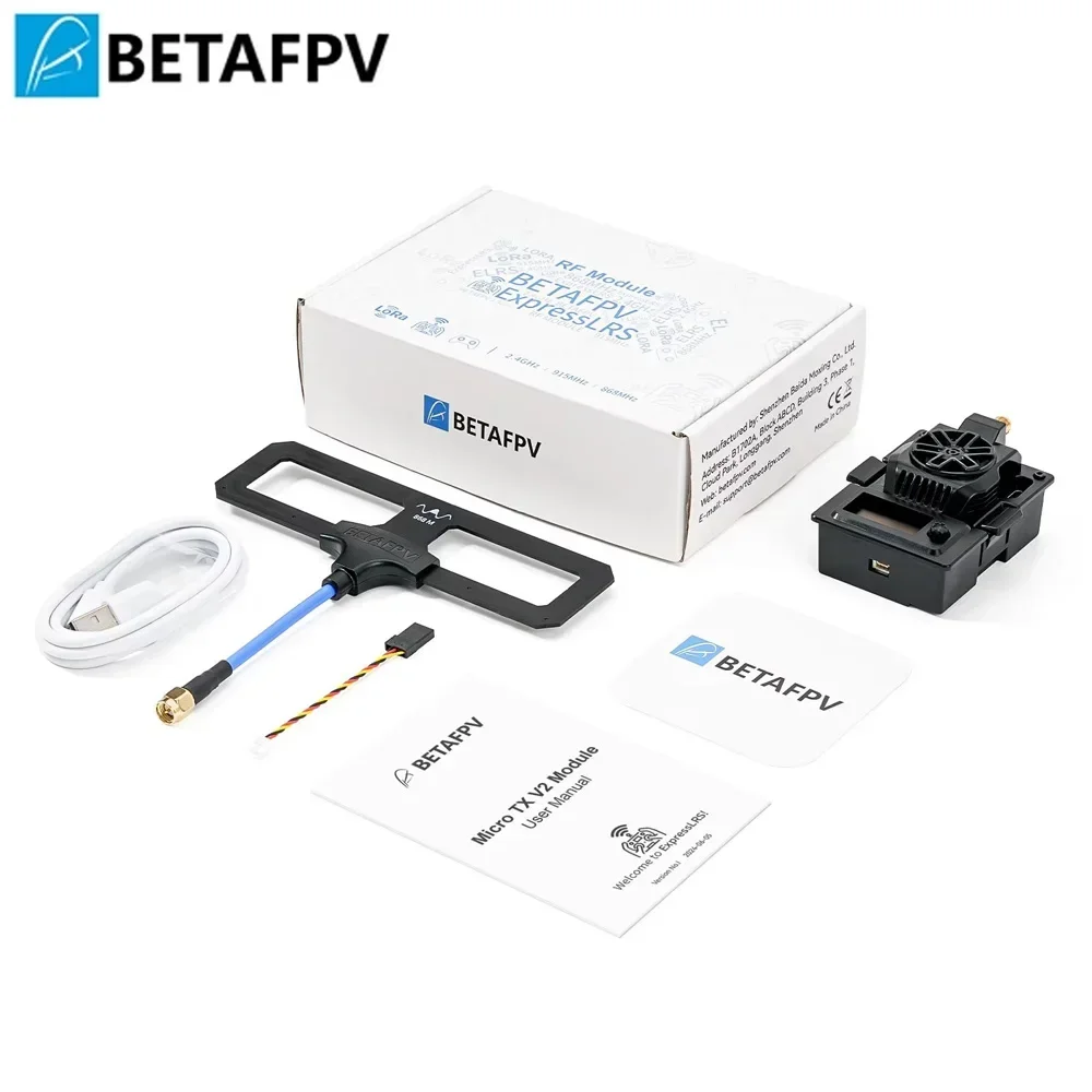 BetaFPV ELRS Micro TX V2 Module 915MHz 2W Built-in Cooling Fan Support JR Interface Maximum  For FPV Radio Transmitter TX16S T15