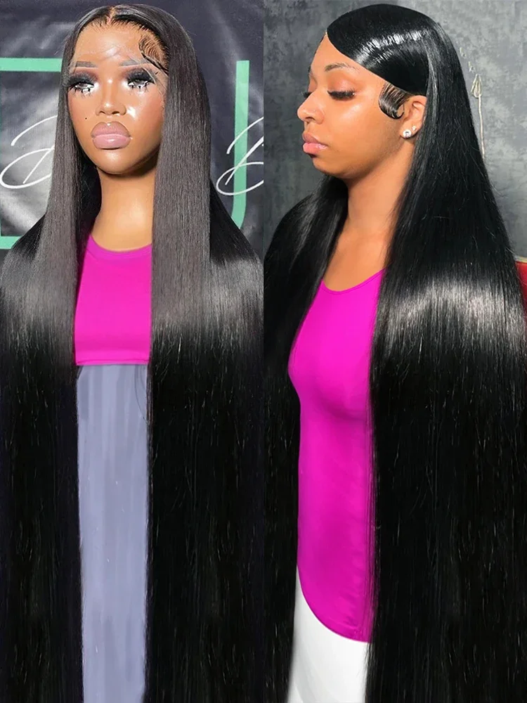 

Rosabeauty 30 36 Inch Straight Transparent 13x6 Lace Frontal Human Hair 200% 13x4 Front Wig 5x5 Glueless Closure Wigs For Women