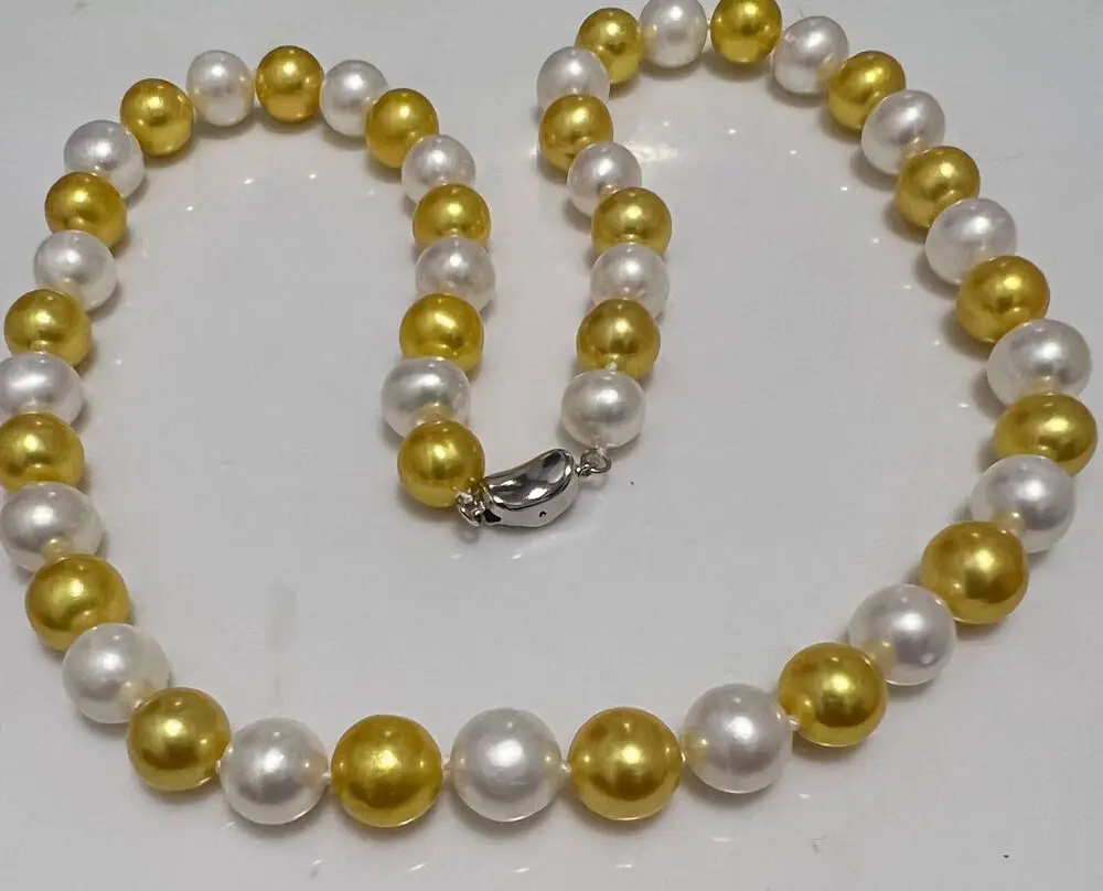 

gorgeous 8-9mm south sea round multicolor pearl necklace 18inch 925s