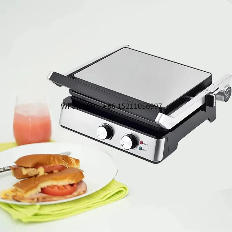 

Waffle Maker Commercial Indoor Electric Sandwich Press Panini Maker 4 Slice Detachable Contact Grill With S.S Panel Grill