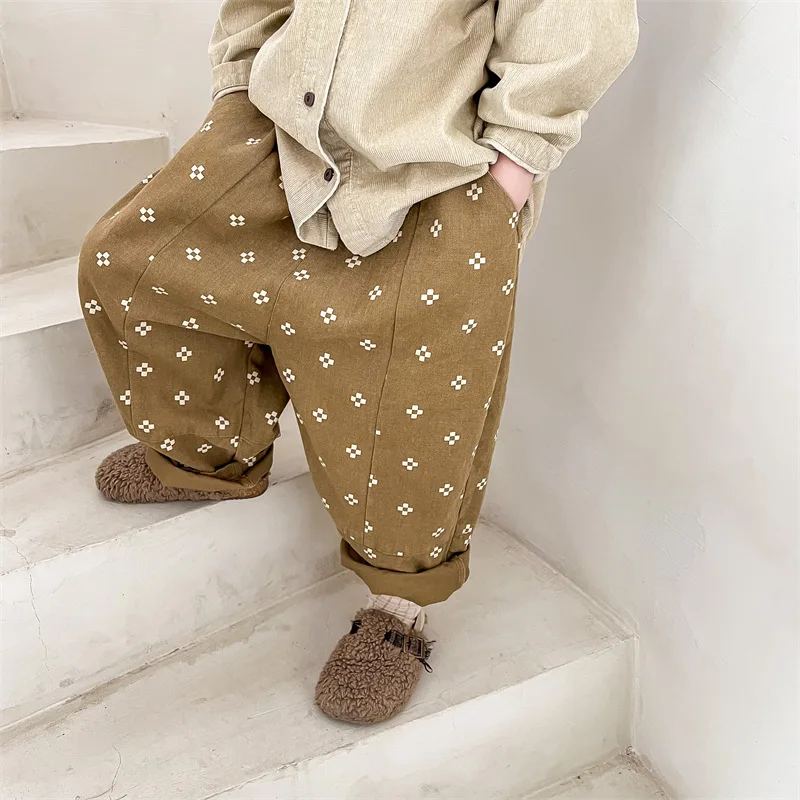 Spring Autumn Boys Girls Washed cotton trousers Baby girl loose casual harem pant Kids casual all-match pants