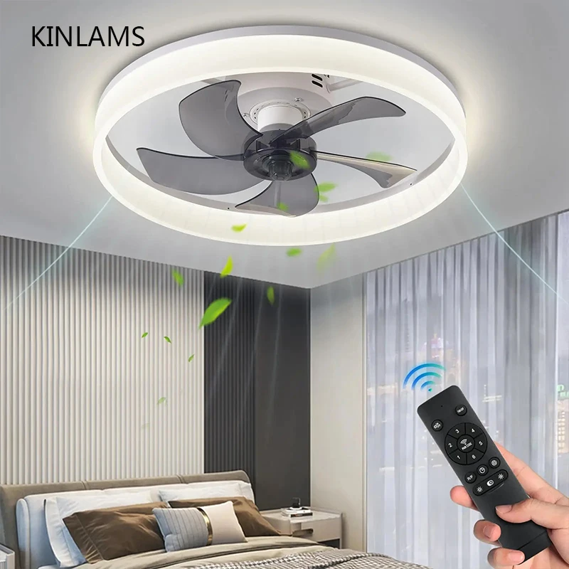 

Nordic Ceiling Fan Living Room Bedroom Ceiling Fan With Light Corridor 3000K-6500K Dimmable Remote Control LED Fan Lamps